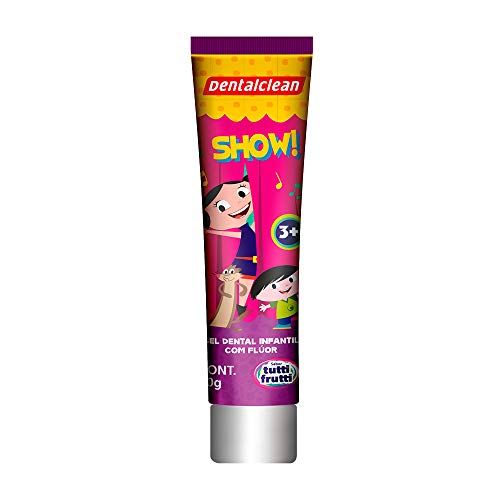Creme Dental Infantil - O Show da Luna com flúor e sabor Tutti Frutti, com 50g, Dentalclean