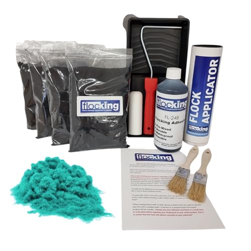 Kit de flocado de bricolaje turquesa clara a granel para cubrir más de 4 m² 2