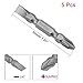 uxcell 5 Pcs PH2/SL6 Magnetic Double Ended Screwdriver Bit, 1/4 Inch Hex Shank 1.97-inch Long S2 Power Tool
