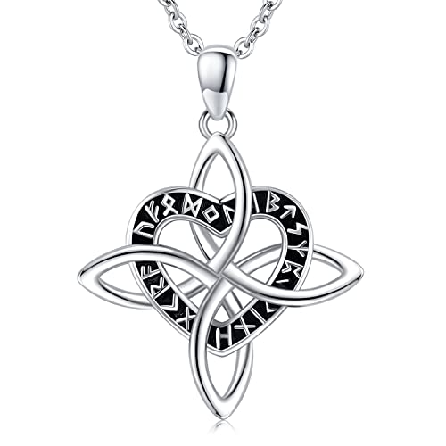 Bijou viking en argent massif avec amulette nœud de sorcière et finitions celtiques