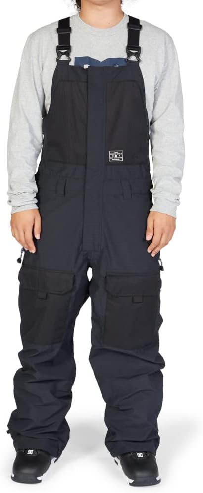 DC Men's Shadow Shell Snowboard Bib Pants - Black - Small