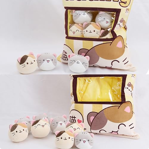 Oreiller pudding peluche chat et coussin de snack mignon pour enfant - 7