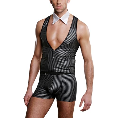 Générique de Strip-Tease Masculin élégant avec Haut ajusté et Accessoire nœud pour Une Tenue Sensuelle et audacieuse