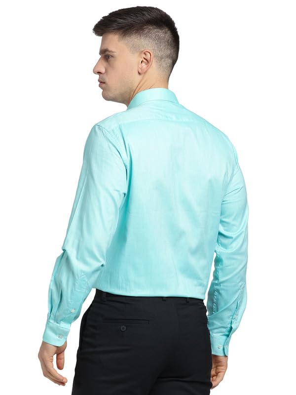 Image of Turtle Men 100% Cotton Slim Fit Lemon Solid Formal Shirt