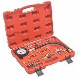 Plumbpyr Kraftstoff-Einspritzdruck-Prüfer-Set mit Manometer 0-140 PSI, Adapter und Schnellverschluss für PKW und LKW, Kupfer und Gummi Material