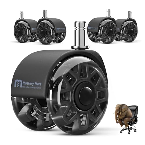 Office Chair Wheels Replacement, 2.5 Inch Heavy Duty Caster Set,