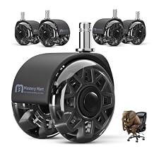 Office Chair Wheels Replacement, 2.5 Inch Heavy Duty Caster Set, for Carpet and Hardwood Floors, Universal Size 11x22mm, Fits 99%, Black
