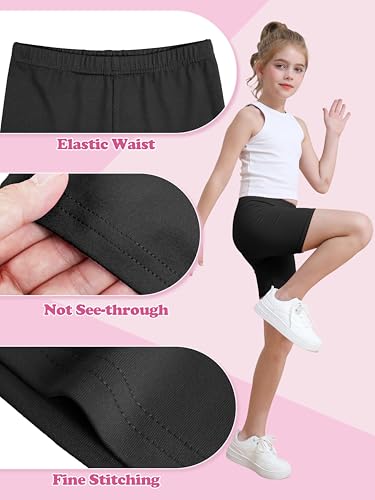 Resinta 6 Pack Girls Bike Shorts Under Dress Dance Cartwheel Shorts for Toddler Kids Summer Clothes Multicolor