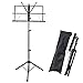 Display4top Soporte de Atril con Altura Ajustable para Partituras, Atril Portátil Plegable de Metal con Bolsa de Transporte, Ligero para Almacenamiento o Viaje, Negro
