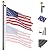 Yescom 30Ft Black Sectional Flag Pole Kit Extra Thick Heavy Duty Aluminum Flagpole with Gold Ball Fly 2 Flags Residential Commercial Garden