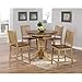 Brook Round or Oval Butterfly Leaf Pub Table Set with Slat Back Stools 5 Pieces