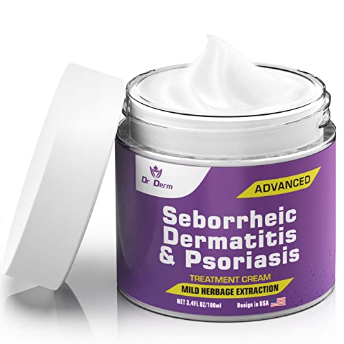 DR. DERM Seborrheic Dermatitis Cream, Psoriasis Cream, Psoriasis Scalp Treatment, Effective for Folliculitis, Dry Scalp, Dandruff, Seborrheic Dermatitis Treatment, Anti-Itch Cream, Soothing Relief