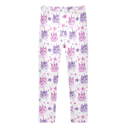 Girls Leggings Soft Toddler Ankle Length Bottoms Unicorn Cat Star Kids Dance Yoga Pants 4-10 Years