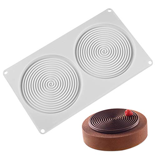 Darnell Nehemiah Spiral Shape Silicone Mold 6 Holes Peach 3D Cake Moulds Mousse For Ice Creams Chocolate Pastry Bakeware Dessert Art Pan (2 Holes) #TOP8