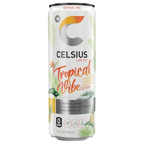 Image of CELSIUS Sparkling Tropical Vibe, Functional Essential Energy Drink, 12 Fl Oz