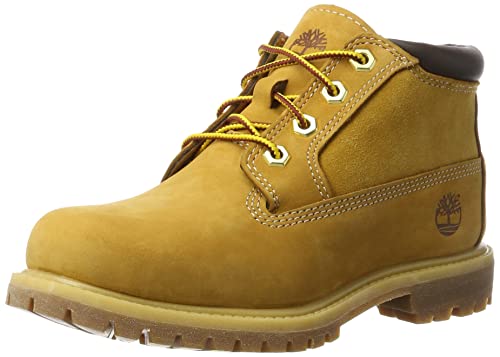 Timberland Nellie Chukka Leather Sde Botas de Moda para Mujer, Amarillo (Wheat Nubuck), 37.5 EU