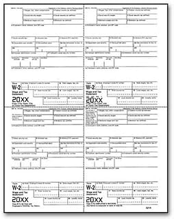 4 Up Laser W 2, Employee Copy, M Style, Bulk