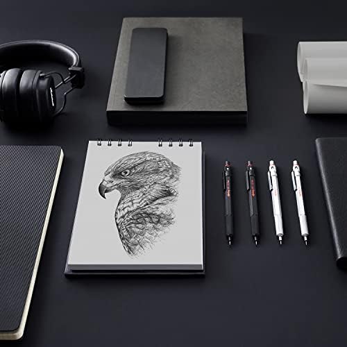 rOtring 600 Mechanical Pencil | 0.7 mm | Silver All-Metal Body Propelling Pencil | Non-Slip Knurled Grip & Hexagonal Barrel
