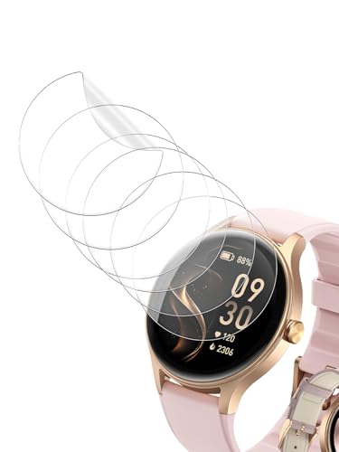 BOVUGAC [6 Pack] for Fitpolo DR06/Woneligo DR06/TOOBUR DR06/FQQ DR06 1.27 Inch Smart Watch Screen Protector, Clear TPU Soft Film Compatible with DR06 Smartwatch,Anti-Scratch Ultra-Thin