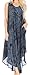 Produktbild Sakkas 16801 - Laeila Abbindebatik Gewaschene Hoch Lange Ärmel Tank Top Kaftan Kleid/Cover Up - Ink Blue - OS