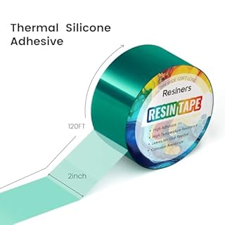 Resiners Resin Tape for Epoxy Resin Molding - 2IN W x 120FT L - Thermal Adhesive Tape, High Temperature Resistance, Easy Peel-Off, Release Resin Tape for River Tables, Remove Residue, Green