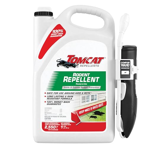 Tomcat Repellents Rodent Repellent Ready-to-Use — Indoor & Outdoor Mouse and Rat Deterrent with Peppermint, Cinnamon & Garlic Essential Oils, 1 Gallon, 1 gal.