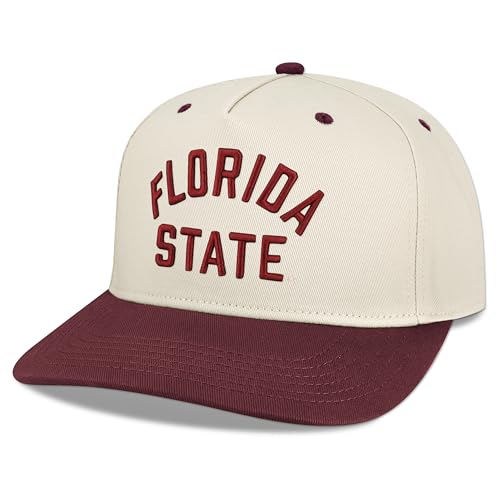 Legacy NCAA Officially Licensed Baseball Hat, Florida State Seminoles, Lightweight Cap for Men & Women, Heritage Twill Adjustable (HTA), Stone/Maroon, One Size Fits Most, Adjustable Closure