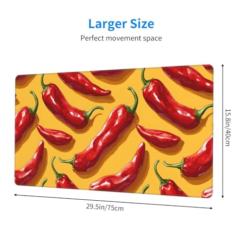 Tapis de souris de jeu antidérapant base caoutchouc piment rouge
