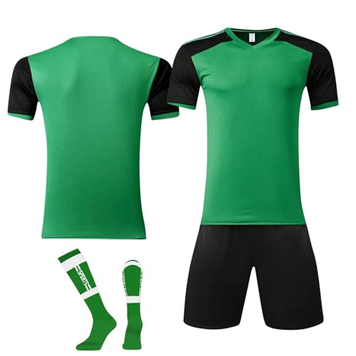 Camiseta de fútbol personalizada para hombre y niña, con número, traje de entrenamiento, 2-Verde, 28