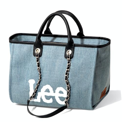 Bolsas, Kitchen Lee - Bolsa de hombro grande para mujer, correa de cadena y bolso pequeño, Jean Lee-light