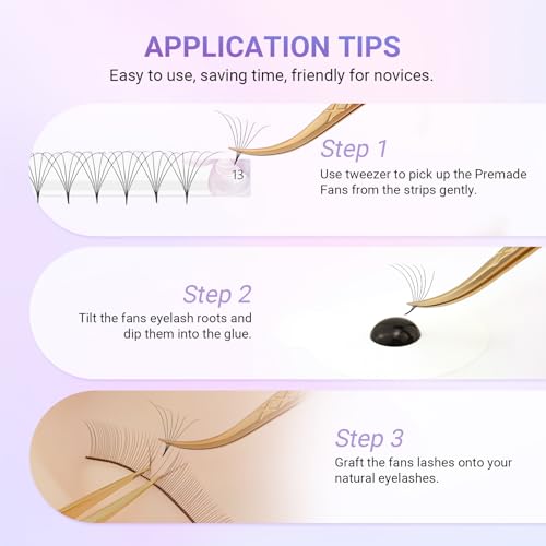 NAGARAKU 5 pudełek 6D Premade Fani rzęs klastry 320 Prefabrykowane wachlarze Podstawa bez nadmiaru kleju Łatwe do usunięcia objętość Rosyjski Fluffy Natural Soft Lash 16 rzędów (0,07 C 9-14 mm)