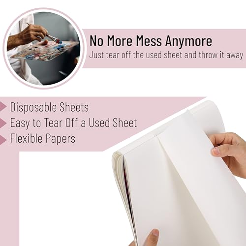 Image of Mr. Pen- Disposable Paint Palette Paper Paint Pad, 9 inchx12 inch, 40 Sheets | 2 Pack, Acrylic Paint Paper, Suitable for Watercolor, Gouache, Acrylic and Oil Paints, Tear-Off Palette Sheets for Painting
