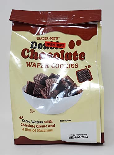 Trader Joe's Double Chocolate Wafer Cookies Net Wt. 8.8 Oz (250G) - Pack Of 2 #TOP2