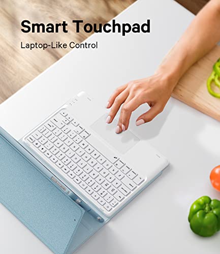 Image of GreenLaw Ipad 9.7 Inch Case With Keyboard, Ipad 6Th Gen (2018), Ipad 5Th Gen (2017), Ipad Air 2 (2014), 7 Color Backlit, Support 2 Bt Devices, Touchpad Keyboard For Ipad Pro 9.7, Blue, Bluetooth