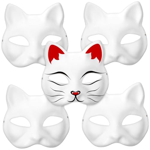 Masque Chat Blanc à Peindre : Créez Facilement votre Propre Costume de Cosplay Unique
