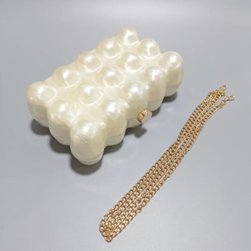Image of Acrylic Bubble Bag Luxury Marble Clutch Evening Purses for Women Glitter Handbag for Wedding Party Prom