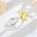 EUDORA Hug Rings for Women Men 18K Gold-plated Sterling Silver, Adjustable Hugging Hands Open Ring Always with You Couples Bands Rings Promise Ring Jewelry Gifts for Dad Mom Wife Husband Son Daughter