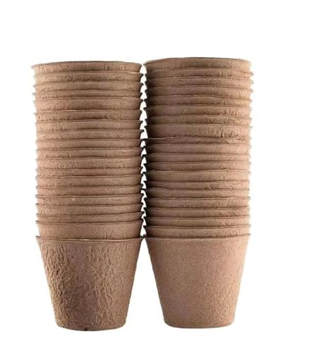 CLENEA Maceta de turba de 50 Piezas Adecuada for macetas de Barro for Plantas y germinación(6x6x4.5cm)