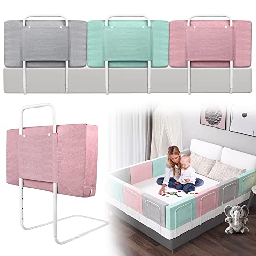 UISEBRT Barriere per Letto per bambini Barriera di Sicurezza Morbida, regolabili in altezza, 60 cm, Barriera Paracolpi In Schiuma per letto di famiglia e lettino per bambini (60 cm, rosa ciliegia)