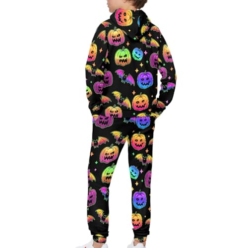 Girls Sweatsuit Set Size 5-12 2 Piece Kids Sweatshirt and Jogger Sweatpants Outfits Halloween Boys Sweat Set3