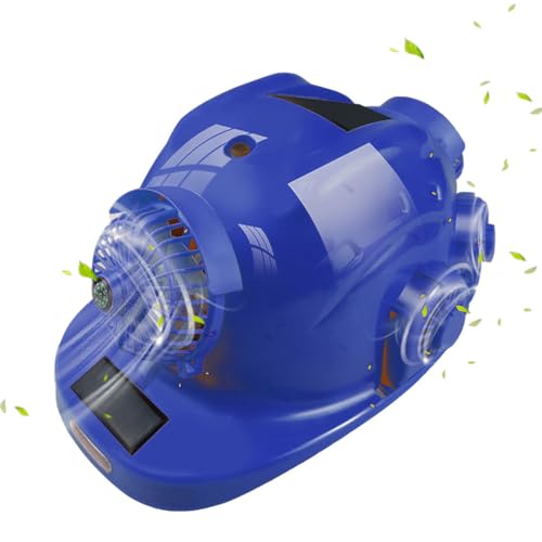 Smart Construction Hard Hat with 8 Fans and 2 Solar Panels Bluetooth Music Safety Helmet USB Charging Hard Hat for Construction and Home Improvement Blue 22000mA
