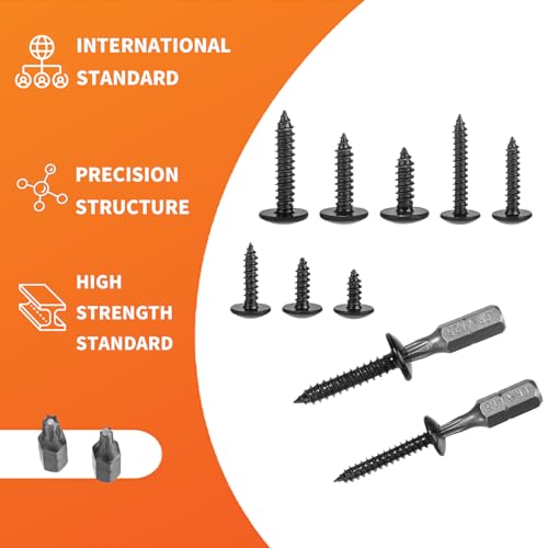 Vwoqiy 200 Pcs M4.8 M3.9 Self Tapping Screws for Wood Torx Flat Pan Head Self Drilling Screws - Image 3