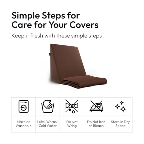 Image of Frido Wedge Plus Cushion Cover | Ultrasoft, Breathable & Cool Pillow Cover | Aesthetic Pillow Cover for Home | Durable & Machine Washable | Coffee Brown