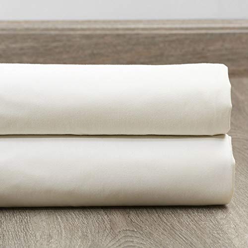 Image of HPD Half Price Drapes Solid Tie Top Cotton Curtains 108 Inches Long (1 Panel) Luxury Light Filtering Curtains for Living Room, Modern Semi Sheer Curtain for Bedroom, 50W X 108L, Fresh Popcorn