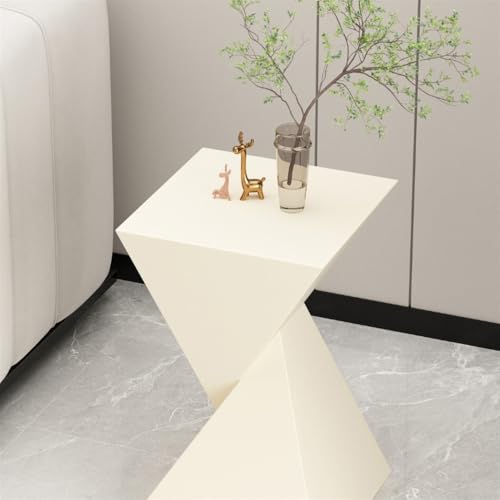 Table à thé de luxe minimaliste : table d'appoint blanche et bout de canapé géométrique moderne - 2