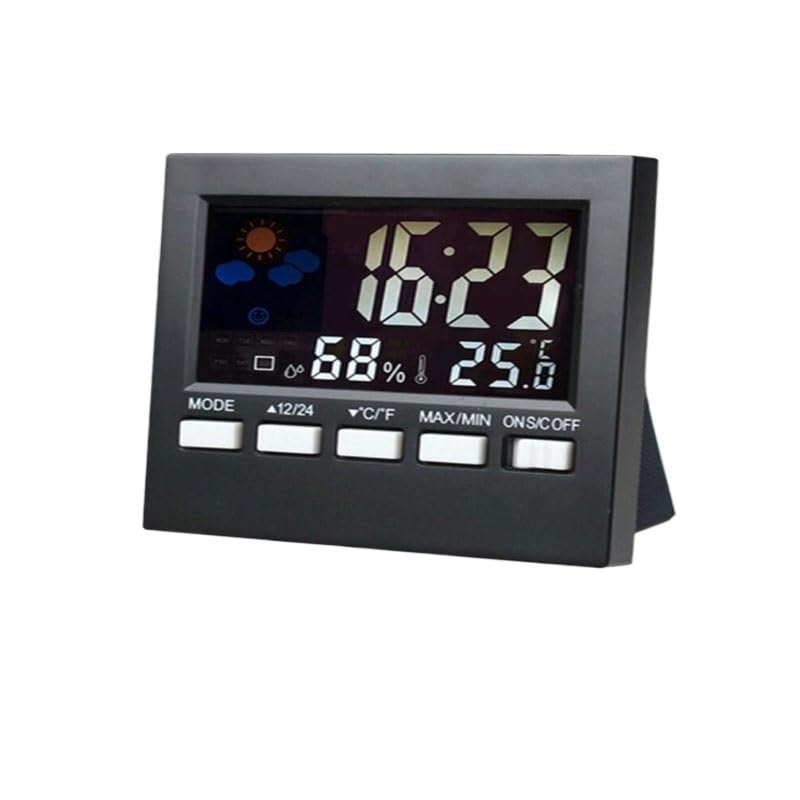 ABS Weather Station with Time Voice-Controlled Thermometer Hygrometer Background Light