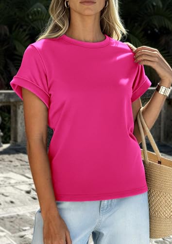 Image of PRETTYGARDEN Womens Summer Tops Short Sleeve Shirts