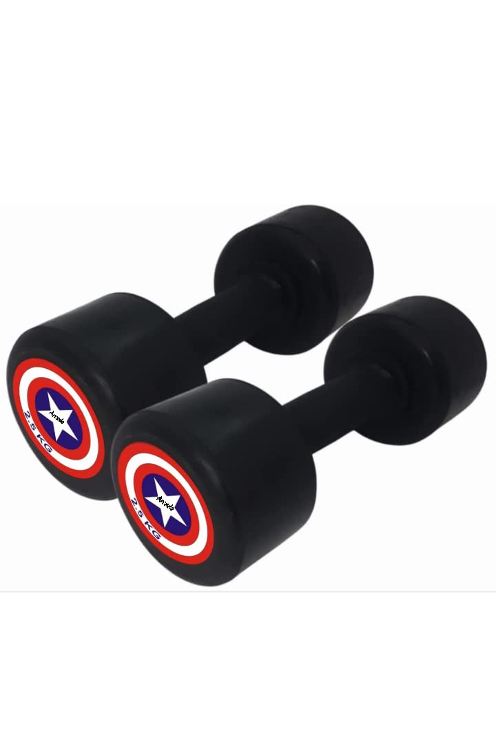 Arcado 2.5kg Dumbbells Set of 2 / Gym Dumbels Set for Home Workout / Captain America Dumbles 2.5kg Pair / Rubber Dumbells 2.5kg Set for Home Gym / Rubber Coated Dumbbels 2.5kg / Exercise Dumbal / Pack of 2/ 5kg Weight (B09Y2F95FJ) Amazon Price History, Amazon Price Tracker