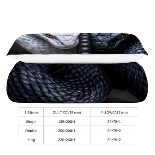 Fermeture éclair pratique sur cette housse de couette serpent 3D - 4