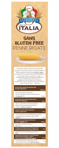 Cibo Di Italia Gluten Free Penne Rigate Pasta 300g | Made with Chickpea & Brown Rice Flour | Vegetarian | High Protein | Authentic Italian Style Pasta